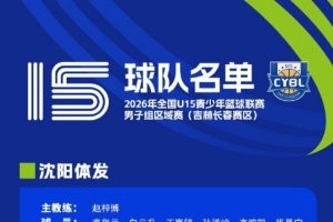 全国U15青少年篮球联赛男子区域赛即将开赛 参赛名单公布