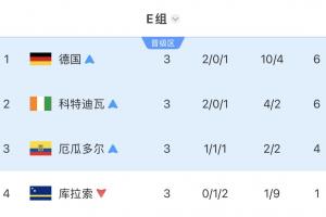 死亡之组X2！E组四队悉数出局：德国爆冷失利，科特迪瓦、厄瓜多尔均输球